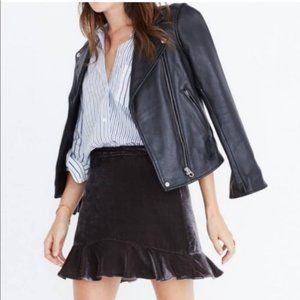 Madewell Ruffle Edge Velvet Skirt
